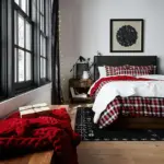 RetroMinimalRedBlackRugforLivingRoomCarpet Homeko3