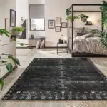 RetroMinimalRedBlackRugforLivingRoomCarpet Homeko4