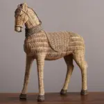 RetroRattanHorseArtCraftsHandmadeOfficeDecorGiftSculpturesandStatues Homeko3