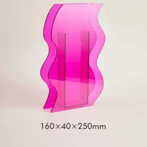 Retro Wavy Flower Acrylic Vase - ISTANBULLU LTD