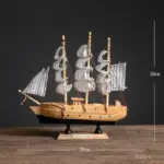 RetroWoodenHandmadeSailboatMiniature Homeko1