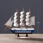 RetroWoodenHandmadeSailboatMiniature Homeko10