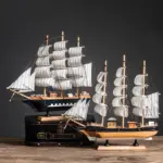 RetroWoodenHandmadeSailboatMiniature Homeko2