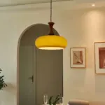 RetroWoodenOrangeDomeKitchenIslandHangingLight Homdiy