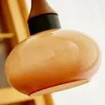 RetroWoodenOrangeDomeKitchenIslandHangingLight Homdiy