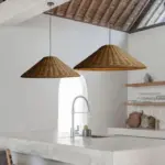 RetroWovenRattanConePendantLight
