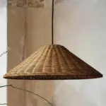 RetroWovenRattanConePendantLight