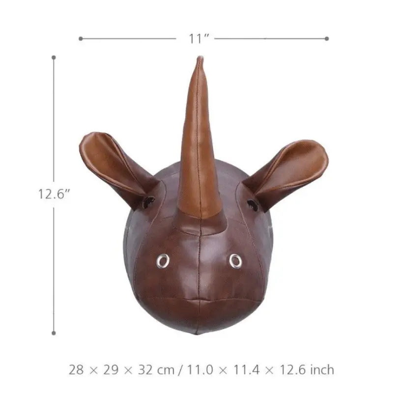 Rhino Head Wall Hanging Playful Cartoon Inspired Decor for Your Wall