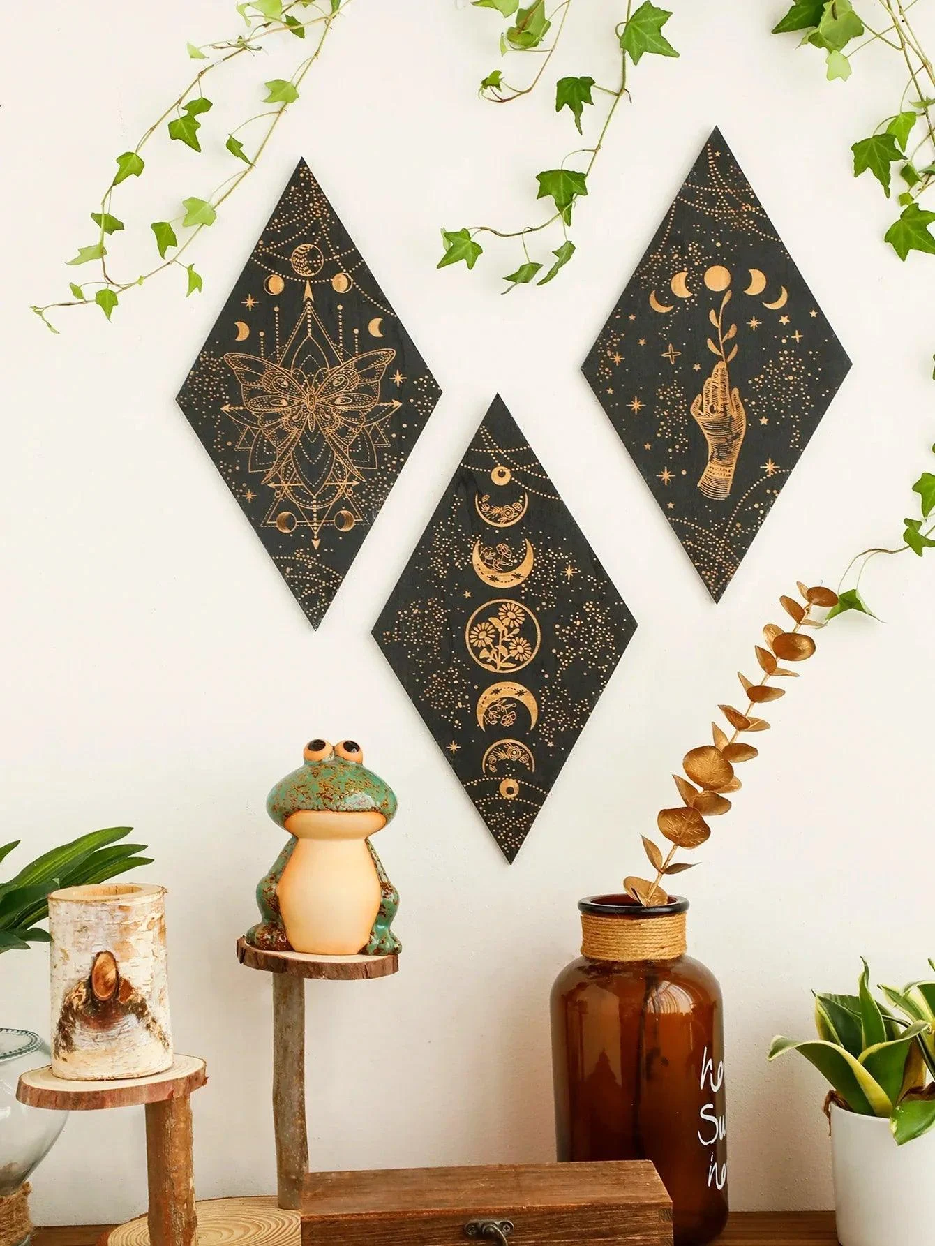 Rhomboid Wooden Wall Decor - Homeko