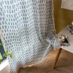 Rideaux de fen tre en coton et lin avec feuilles vertes imprim es draperies semi transparentes 3de39574 fb49 445f 95c0 80ea710c99a4
