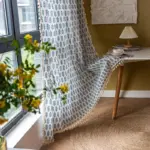 Rideaux de fen tre en coton et lin avec feuilles vertes imprim es draperies semi transparentes 91cdf7c3 a832 4645 b38b 3fc738180eaf