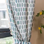 Rideaux de fen tre en coton et lin avec feuilles vertes imprim es draperies semi transparentes fee20c0c 8d03 4c4d baef