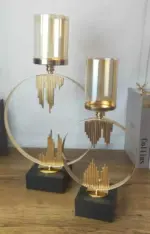 Ring Metal Glass Candle Holder Decorfaure