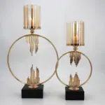 Ring Metal Glass Candle Holder Decorfaure
