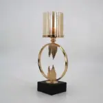 Ring Metal Glass Candle Holder Decorfaure