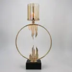 Ring Metal Glass Candle Holder Decorfaure