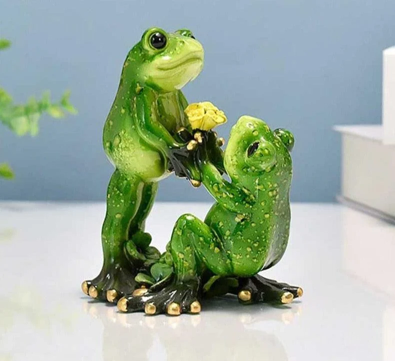 Romantic Resin Frog Couple Statue - ISTANBULLU LTD