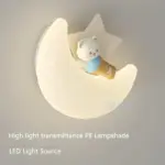Romantische Maan Wandlamp Voor Kind Kids Slaapkamer Bed Indoor Verlichting Dier Cartoon Engel Meisje Beer Muur