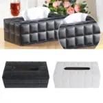 Room Kitchen Car PU Leather Tissue Box Holder Napkin Paper Cover Rectangle Case Home Car Napkins eefb503c 7e73 4805 86a5 9f1fac7f040e
