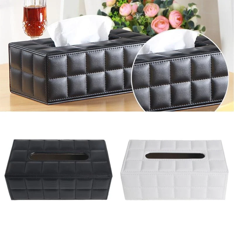 Room Kitchen Car Pu Leather Tissue Box Holder Napkin Paper Cover Rectangle Case Home Car Napkins Eefb503c 7e73 4805 86a5 9f1fac7f040e