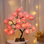 Roos Bloem Boom Lamp 24 Hoofden Roos Tafel Licht Fee Bureau Nachtlampjes Usb Plug Geschenken Voor dfcaa2d0 1239 4421 9a81 fd59be619fc6
