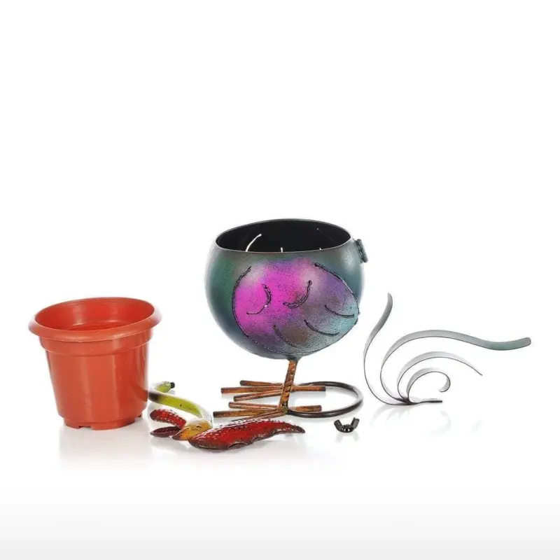 Rooster Garden Plant Pot Whimsical Charm