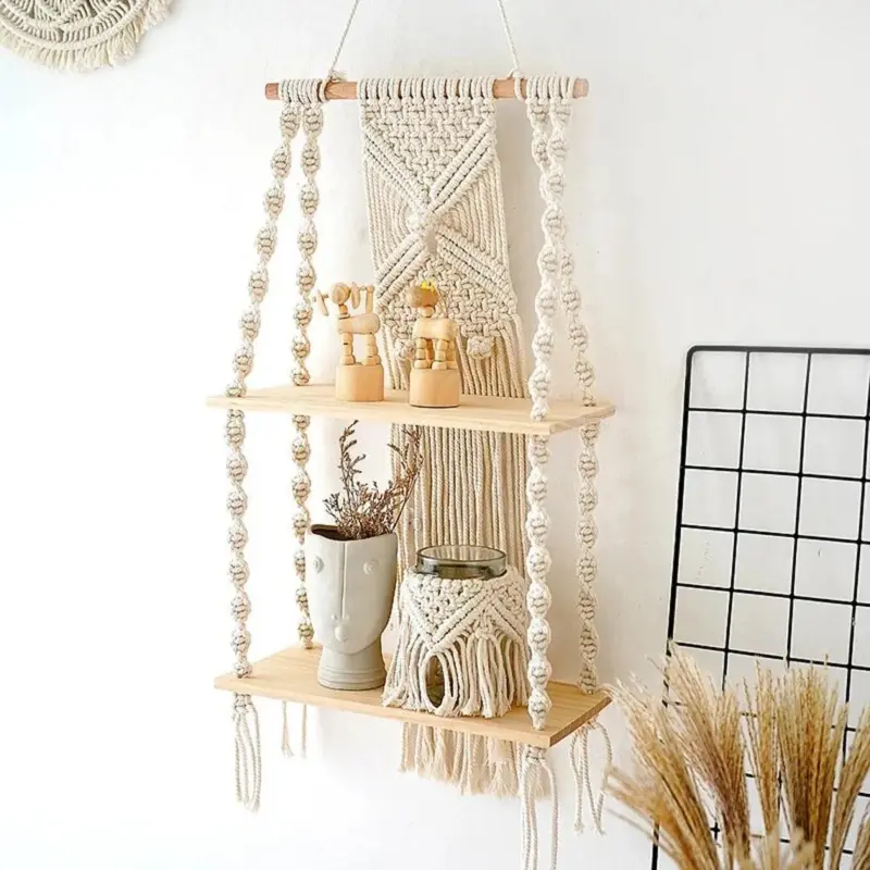 RopeCraftDoubleWoodHangingShelf-Homeko1 RopeCraftDoubleWoodHangingShelf Homeko1