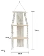 RopeCraftDoubleWoodHangingShelf-Homeko7 RopeCraftDoubleWoodHangingShelf Homeko7