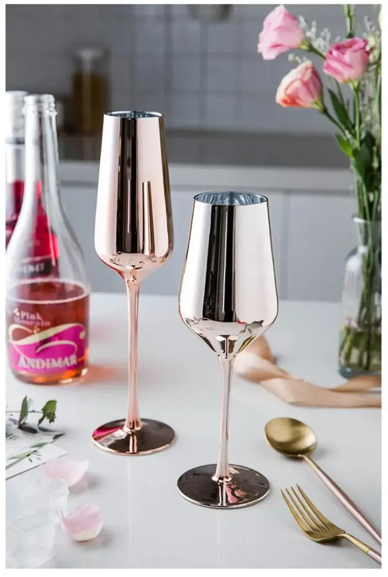 Rose Gold Champagne Flutes Decorfaure