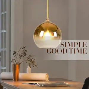 Rose Gold Glass Ceiling Chandelier LED Colorful Lighting Bedroom Lamp Decorative