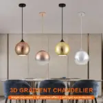 RoseGoldGlassCeilingChandelierLEDColorfulLightingBedroomLampDecorative Homeko2