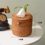 Round Rattan Tissue Box Vine Roll Holder Toilet Paper Cover Dispenser For Barthroom Home Hotel And 66ba22ca 5e8a 47f8 a9aa cc3fbd6aff49