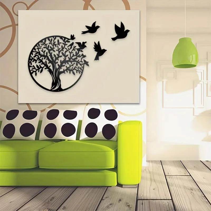 Round Metal Tree Wall Decor - Homeko