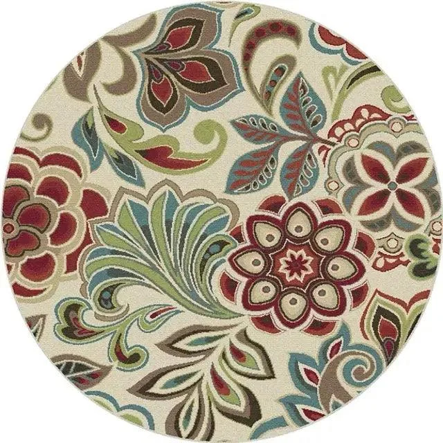 Round Vintage Premium Rug Carpet Living Room Decoration Washable for Lounge Non-slip - Homeko