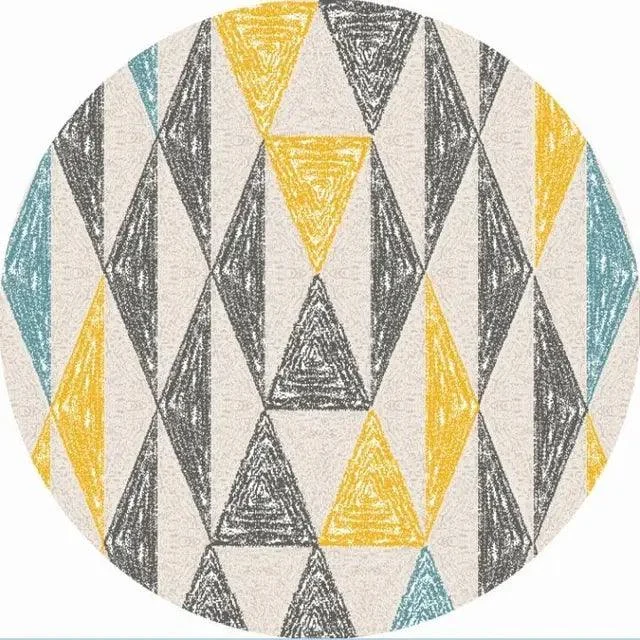 Round Vintage Premium Rug Carpet Living Room Decoration Washable for Lounge Non-slip - Homeko