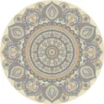 RoundVintagePremiumRugCarpetLivingRoomDecorationWashableforLoungeNon slip Homeko6