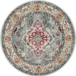 RoundVintagePremiumRugCarpetLivingRoomDecorationWashableforLoungeNon slip Homeko7