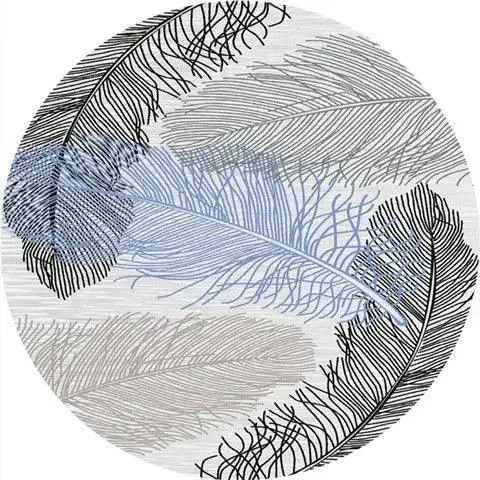 Round Vintage Premium Rug Carpet Living Room Decoration Washable for Lounge Non-slip - Homeko