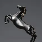 Running Horse Marble Metal Statue Decorfaure