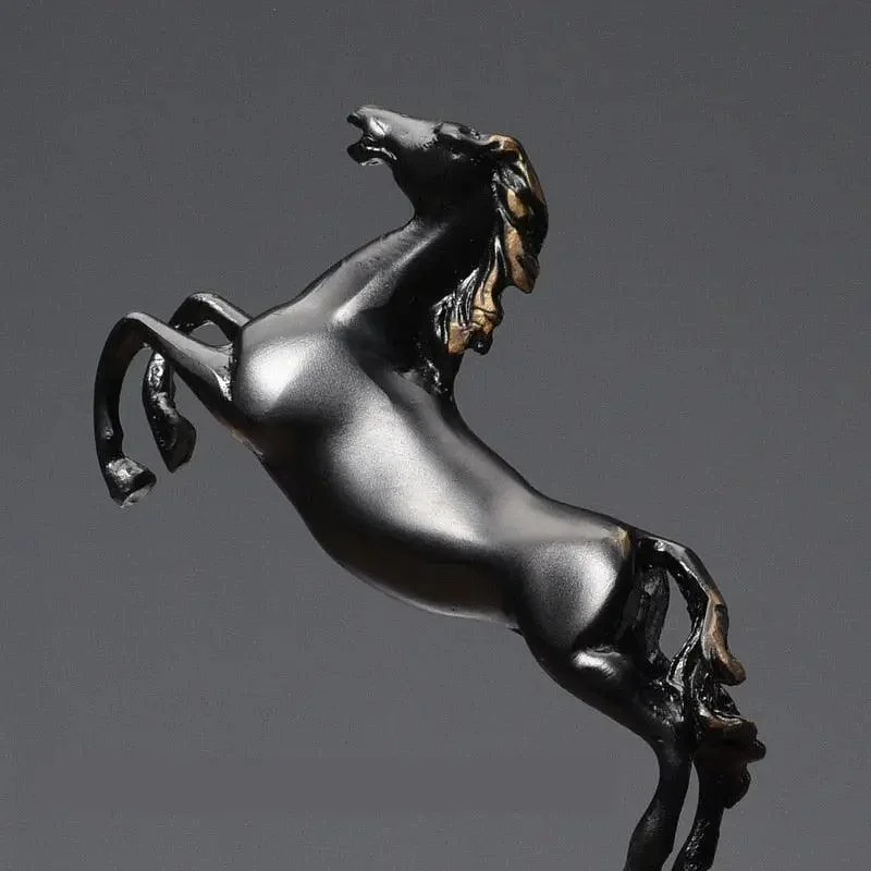 Running Horse Marble & Metal Statue - ISTANBULLU LTD