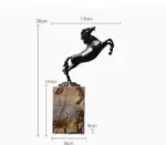 Running Horse Marble Metal Statue Decorfaure