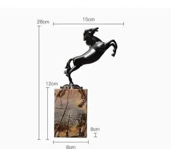 Running Horse Marble & Metal Statue - ISTANBULLU LTD