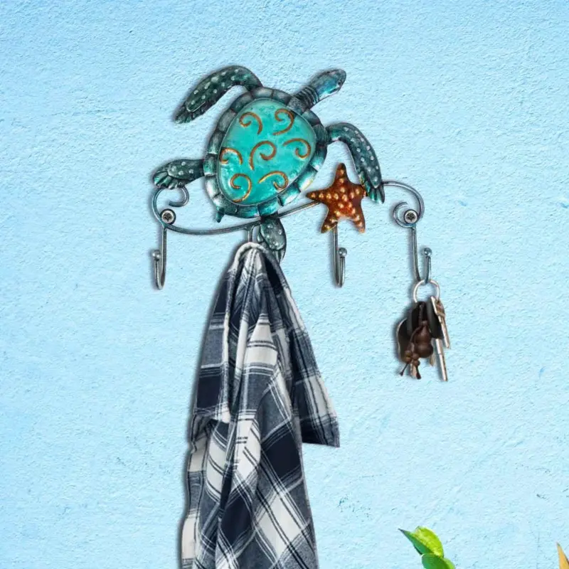Rustic Turtle Key Hanger Coastal Rustic Decor
