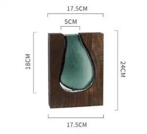 Rustic Wood Glass Ocean Vase
