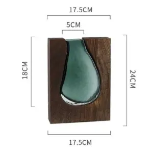 Rustic Wood Glass Ocean Vase - ISTANBULLU LTD