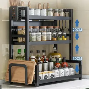 Stainless Steel Kitchen Rack: Organize Seasoning, Chopsticks, Knives, Jars & More