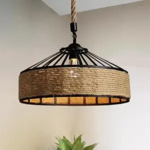 Industrial Style Metal and Teles Rope Pendant