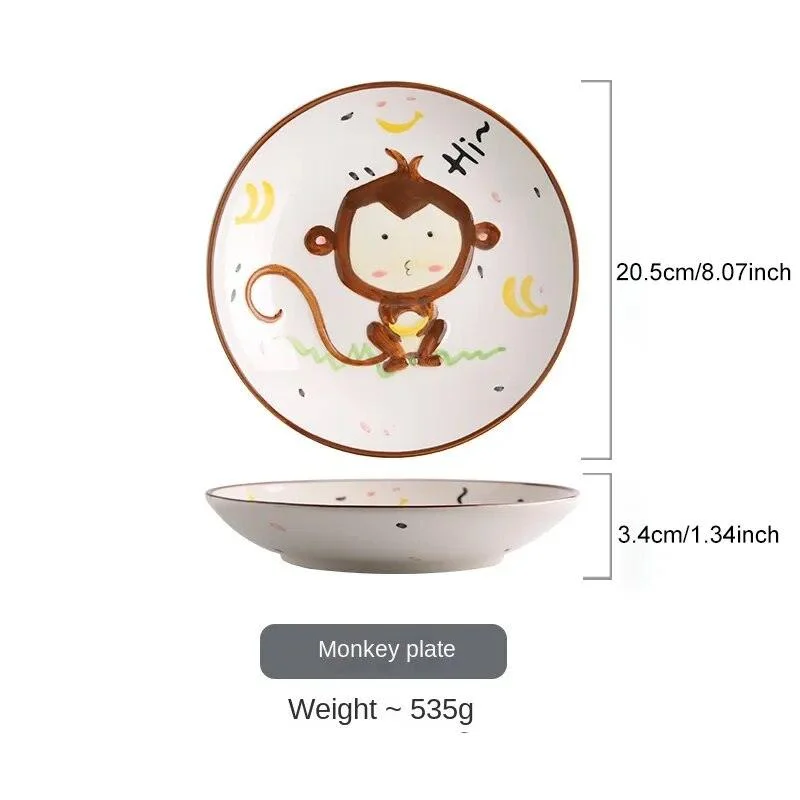 Rabbit Monkey Bear Deer Animal Ceramic Tableware - ISTANBULLU LTD