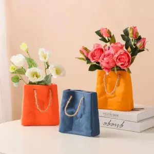 Handbag Ceramic Vase Home Decor Vases Room Decoration Plant Pot Aesthetic Room Decor Flower Vase Modern Art Flower Container