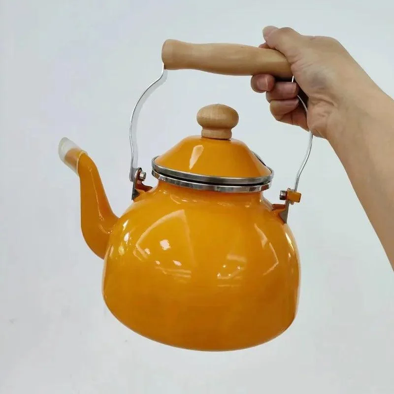 Retro Japanese Inspired Enamel Tea Kettle 2.5L - ISTANBULLU LTD